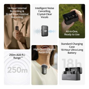 میکروفون یقه ای بی سیم دی جی آی مدل DJI DUAL MIC 2
